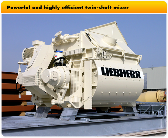 Powerful and highly efficient twin-shaft mixer
